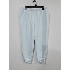 Abound Womens XL Light Blue Fleece Joggers Sweatpants Relaxed Fit Comfy #10